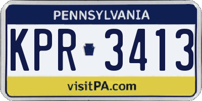 PA license plate KPR3413