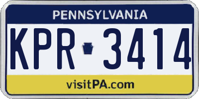 PA license plate KPR3414