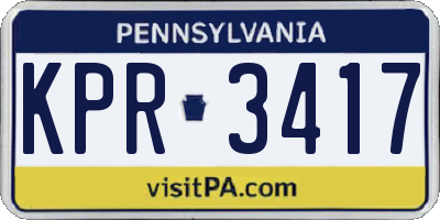 PA license plate KPR3417