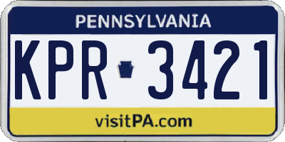 PA license plate KPR3421