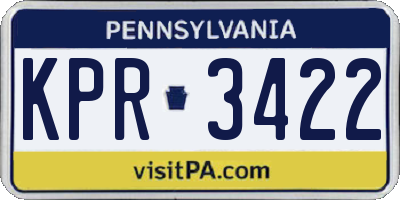 PA license plate KPR3422