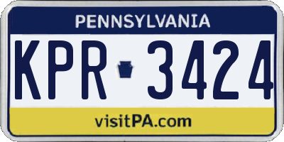 PA license plate KPR3424
