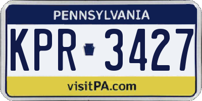 PA license plate KPR3427