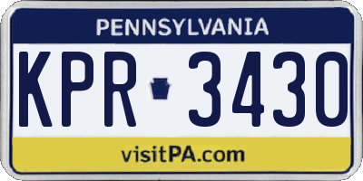 PA license plate KPR3430