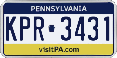PA license plate KPR3431