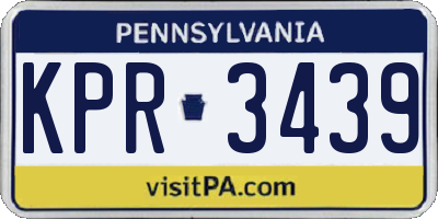PA license plate KPR3439