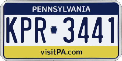 PA license plate KPR3441