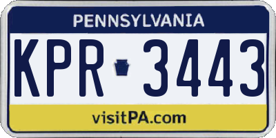 PA license plate KPR3443