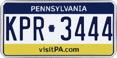 PA license plate KPR3444