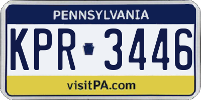 PA license plate KPR3446