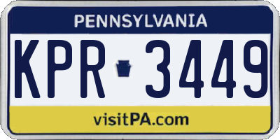 PA license plate KPR3449