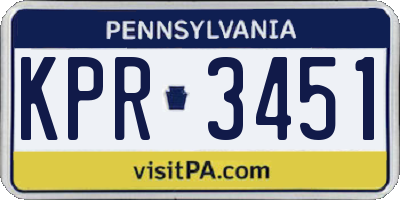 PA license plate KPR3451