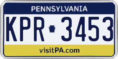 PA license plate KPR3453