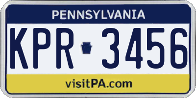 PA license plate KPR3456