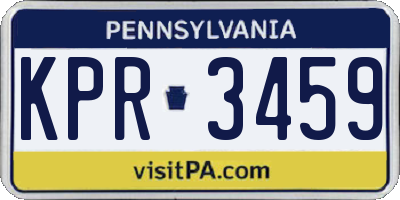 PA license plate KPR3459