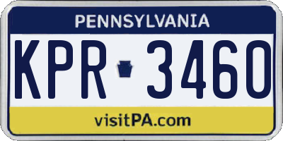 PA license plate KPR3460