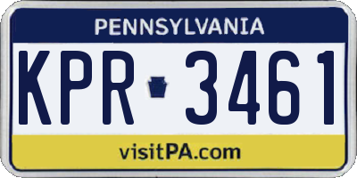 PA license plate KPR3461