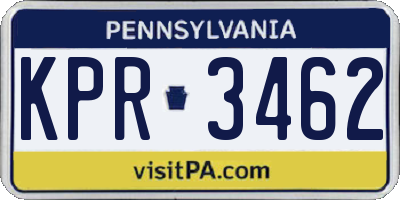 PA license plate KPR3462