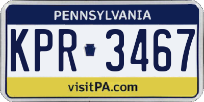 PA license plate KPR3467
