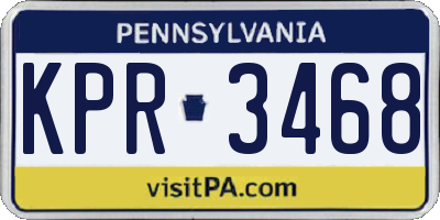 PA license plate KPR3468