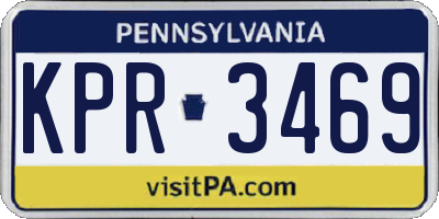 PA license plate KPR3469