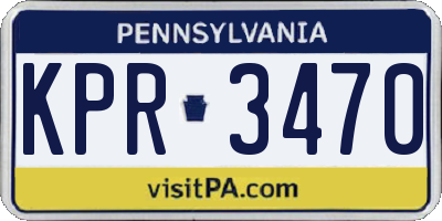 PA license plate KPR3470