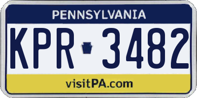 PA license plate KPR3482