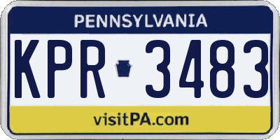 PA license plate KPR3483