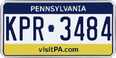 PA license plate KPR3484