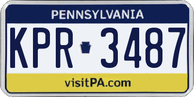 PA license plate KPR3487