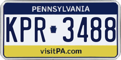 PA license plate KPR3488
