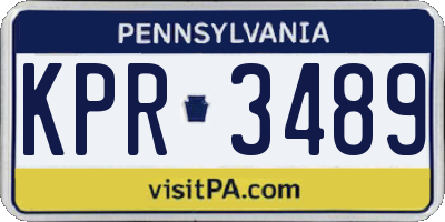 PA license plate KPR3489