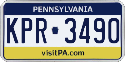 PA license plate KPR3490