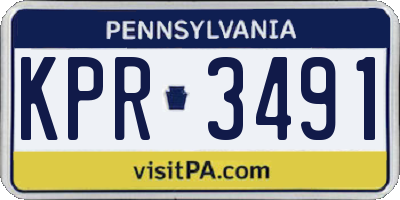 PA license plate KPR3491