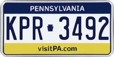 PA license plate KPR3492