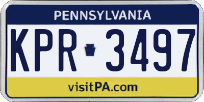 PA license plate KPR3497
