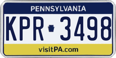 PA license plate KPR3498