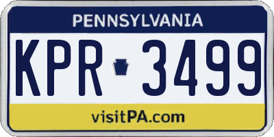 PA license plate KPR3499