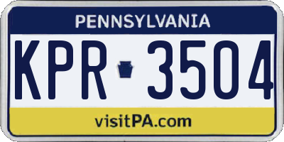 PA license plate KPR3504