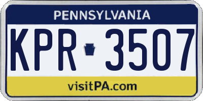 PA license plate KPR3507