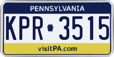PA license plate KPR3515
