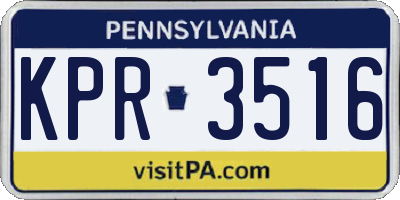 PA license plate KPR3516
