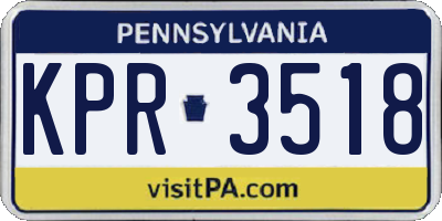 PA license plate KPR3518