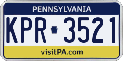 PA license plate KPR3521