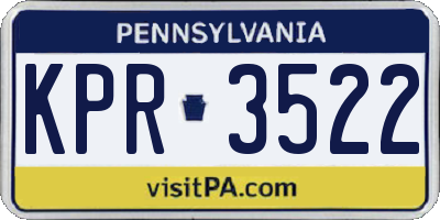 PA license plate KPR3522