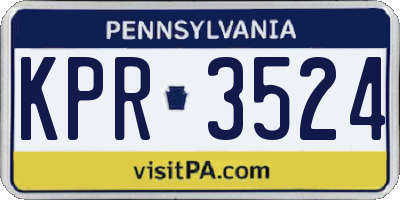 PA license plate KPR3524