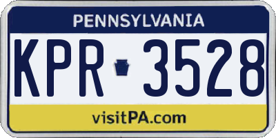 PA license plate KPR3528
