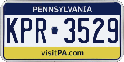 PA license plate KPR3529