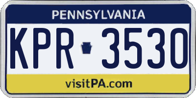 PA license plate KPR3530