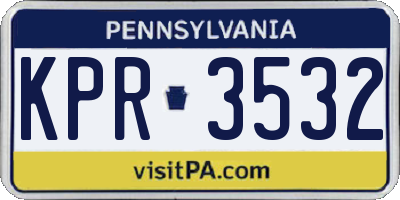 PA license plate KPR3532